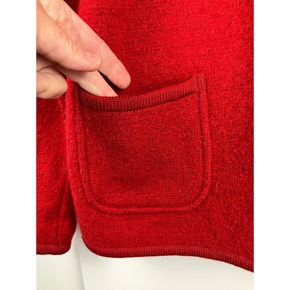 Vintage Tally Ho 100% Wool Red Cardigan Jacket Size S Cozy Ski - Picture 4 of 7